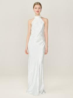 OMNES Milos Halterneck Open Back Bridesmaid Dress, Ivory