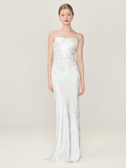 OMNES Mira Floral Jacquard Maxi Dress, Ivory, Ivory