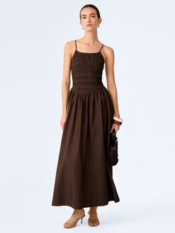 OMNES Paulina Cotton Poplin Dress, Chocolate