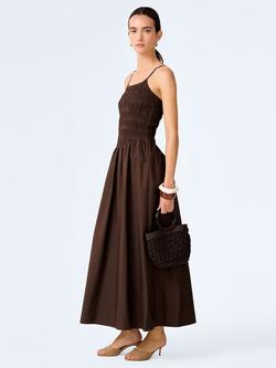 OMNES Paulina Cotton Poplin Dress - view 2, Chocolate