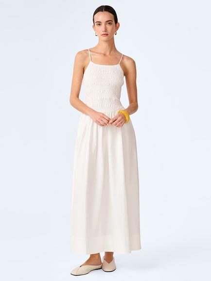 OMNES Paulina Cotton Poplin Dress, White
