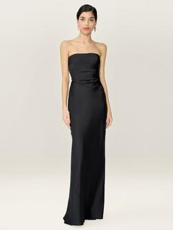 OMNES Amdra Strapless Satin Maxi Dress, Black