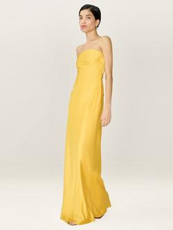 OMNES Amdra Strapless Satin Maxi Dress - view 2, Yellow