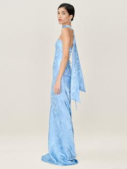 OMNES Amdra Jacquard Strapless Bridesmaid Dress - view 2, Powder Blue