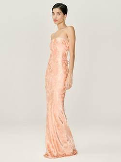 OMNES Amdra Jacquard Strapless Bridesmaid Dress - view 2, Peach