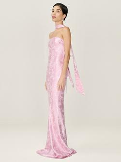 OMNES Amdra Jacquard Strapless Bridesmaid Dress - view 2, Dusty Pink