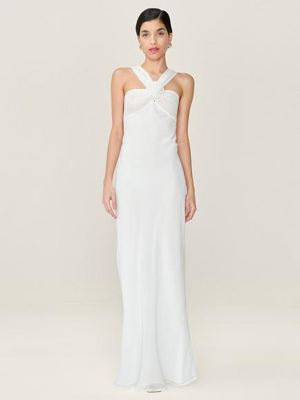 OMNES Amelie Chiffon Wedding Dress, Ivory, Ivory