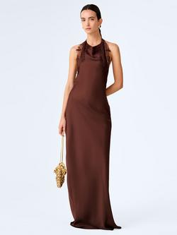 OMNES Benita Halterneck Dress, Chocolate, Chocolate