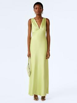 OMNES Casey Satin Maxi Dress, Shadow Lime