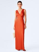 chinese dress ladies Roma Halter neck Bridesmaids Dress In Sage Green satin