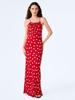 OMNES Cecile Dress, Red/Cream, Red/Cream