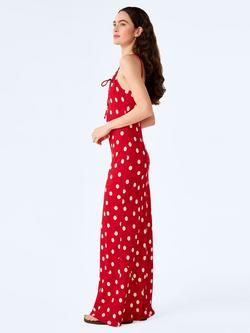 OMNES Cecile Dress, Red/Cream - view 2, Red/Cream