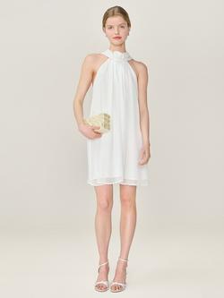 OMNES Demi Chiffon Mini Dress, Ivory, Ivory