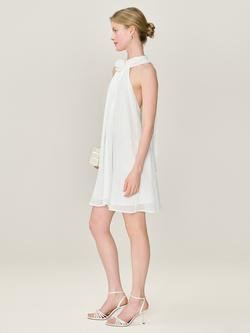 OMNES Demi Chiffon Mini Dress, Ivory - view 2, Ivory