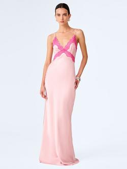 OMNES Drew Satin Maxi Dress, Veiled Pink, Veiled Pink