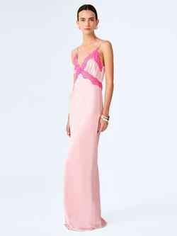 OMNES Drew Satin Maxi Dress, Veiled Pink - view 2, Veiled Pink