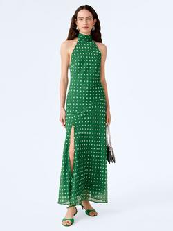 OMNES Elsie Halterneck Dress, Green/White, Green/White