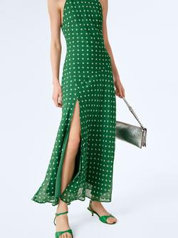 OMNES Elsie Halterneck Dress, Green/White - view 2, Green/White