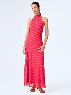 OMNES Elsie Halterneck Dress, Pink/Orange, Pink/Orange