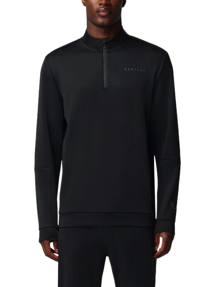 Castore Flex Long Sleeve Quarter Zip Sweatshirt, Gunmetal/Black, Black/Gunmetal