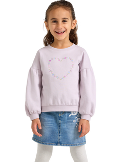 Lindex Kids' Crew Neck Sweatshirt, Light Dusty Lilac, Light Dusty Lilac