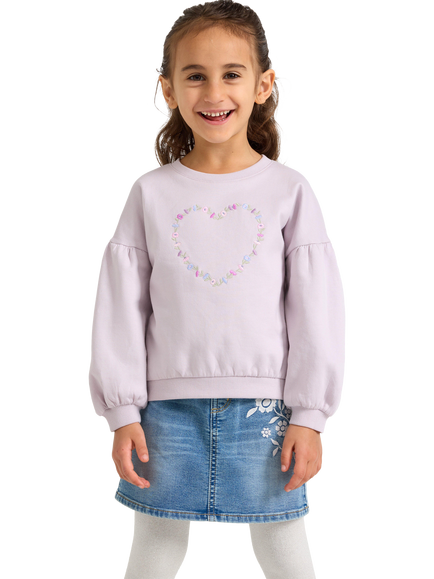 Lindex Kids' Crew Neck Sweatshirt, Light Dusty Lilac, Light Dusty Lilac