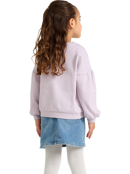 Lindex Kids' Crew Neck Sweatshirt, Light Dusty Lilac - view 2, Light Dusty Lilac