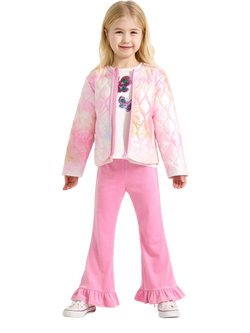 Lindex Kids' Quilted Zip-Front Jacket, Light Pink, Light Pink