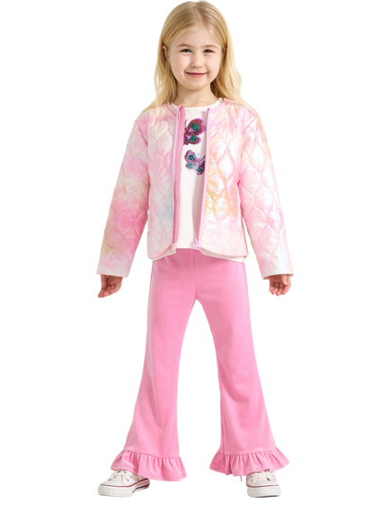 Lindex Kids' Quilted Zip-Front Jacket, Light Pink, Light Pink