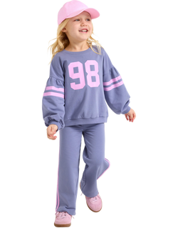 Lindex Kids' Cotton Rich Joggers, Dusty Lilac, Dusty Lilac