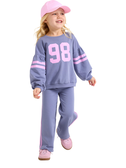 Lindex Kids' Cotton Rich Joggers, Dusty Lilac, Dusty Lilac