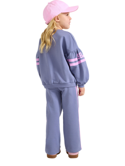 Lindex Kids' Cotton Rich Joggers, Dusty Lilac - view 2, Dusty Lilac