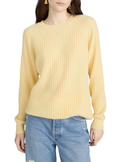 FRAME Sunbeam Cashmere Crew Neck Jumper, Canary, Canary