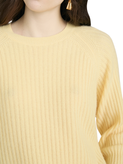 FRAME Sunbeam Cashmere Crew Neck Jumper, Canary - view 2, Canary