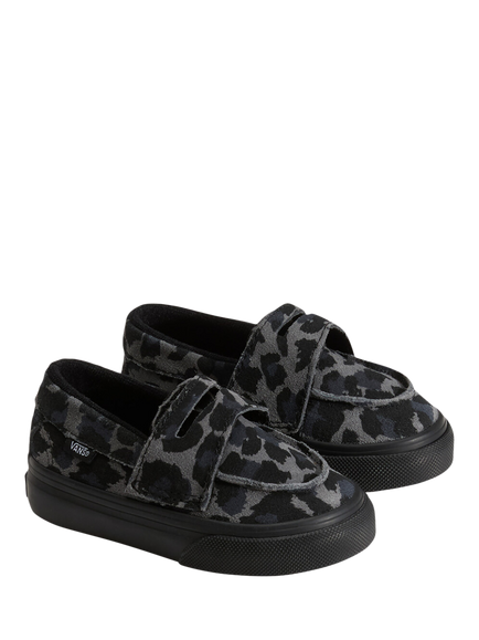 Vans Kids' Suede Slip-On Loafers, Bka Leopard/Blk - view 2, Bka Leopard/Blk