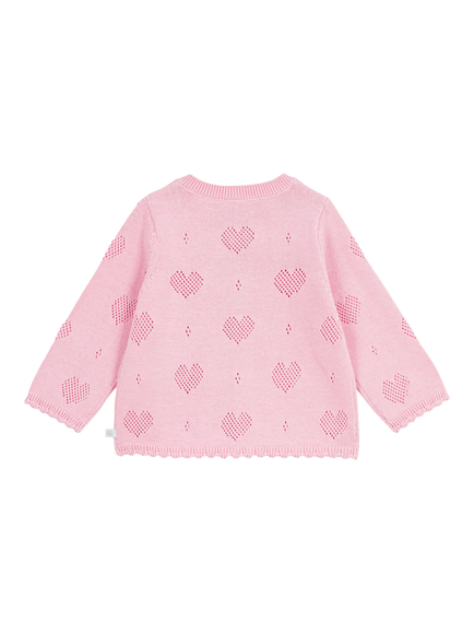 Petit Bateau Baby Cardigan, Pink - view 2, Pink