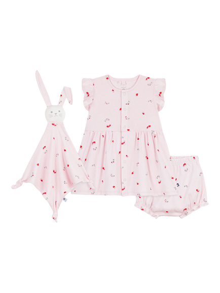 Petit Bateau Baby Dress and Bloomers Gift Set, Pink, Pink