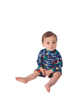 Petit Bateau Baby Swim Top, Blue/Multi - view 2, Blue/Multi