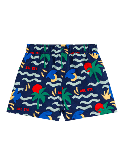 Petit Bateau Baby Swimming Trunks, Blue/Multi - view 2, Blue/Multi
