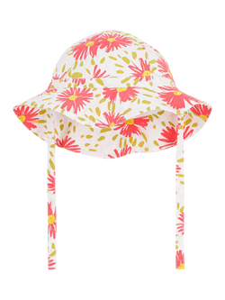 Petit Bateau Kids' Floral Sun Hat, Cream/Multi, Cream/Multi