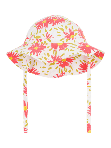 Petit Bateau Kids' Floral Sun Hat, Cream/Multi, Cream/Multi