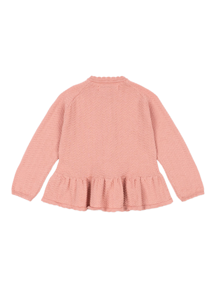 Konges Sløjd Cypres Frill Hem Cardigan, Rosette - view 2, Rosette