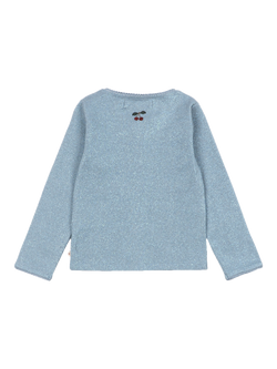 Konges Sløjd Kids' Roli Shimmer Cardigan, Blue - view 2, Blue