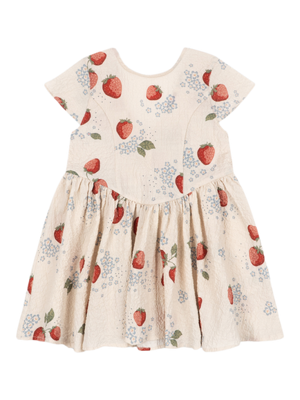 Konges Sløjd Kids' Ava Short Sleeve Strawberry Dress, Marmelade Sun, Marmelade Sun