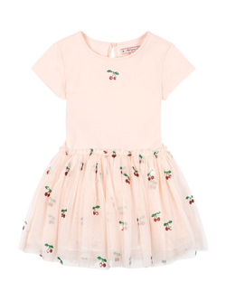 Konges Sløjd Kids' Tulle Glitter Ballerina Dress, Cherry Glitter, Cherry Glitter
