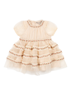 Konges Sløjd Kids' Joelle Applique Tulle Dress, Buttercream, Buttercream