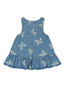 Konges Sløjd Kids' Magot Frill Denim Dress, Blue - view 2, Blue