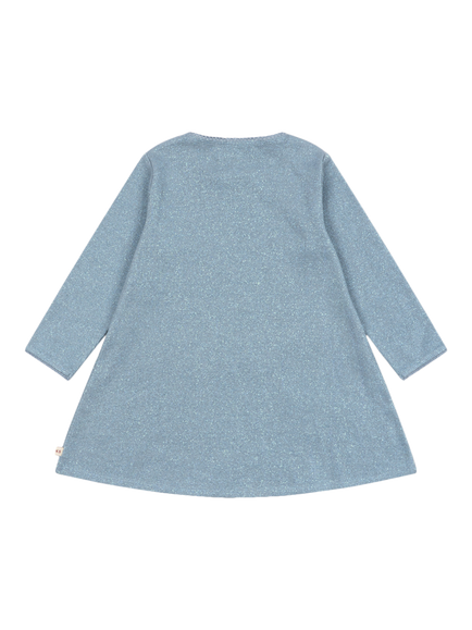 Konges Sløjd Kids' Roli Shimmer Cherry Motif Dress, Blue - view 2, Blue