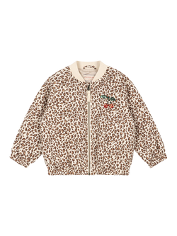 Konges Sløjd Kids' Juno Sequin Cherry Bomber Jacket, Brown Multi, Brown Multi