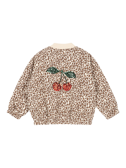 Konges Sløjd Kids' Juno Sequin Cherry Bomber Jacket, Brown Multi - view 2, Brown Multi